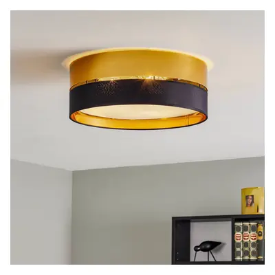 TK Lighting Stropní svítidlo Hilton, černá/zlatá, Ø 45 cm