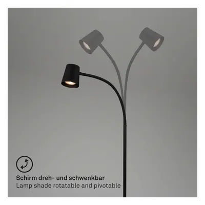 Briloner Stojací lampa Skriva, nastavitelná, GU10, černá