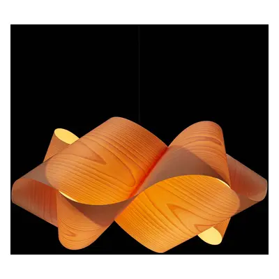 LZF LamPS LZF Swirl závěsné kabel černá Ø 54cm přírodní buk