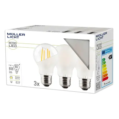 Müller-Licht Müller Licht LED žárovka E27 7W 827 matná 3-pack