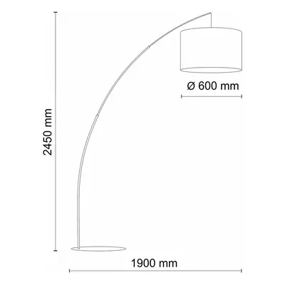 TK Lighting Stojací lampa Moby Gray s textilním stínidlem