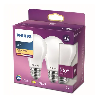 Philips Philips LED žárovka E27 10,5W 2 700K opál 2ks