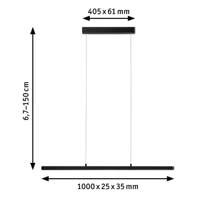 Paulmann Paulmann Lento LED závěsné ZigBee CCT dim černá