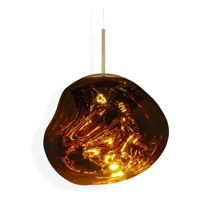 Tom Dixon Závěsné svítidlo LED Tom Dixon Melt, Ø 50 cm, jantarově zlatá