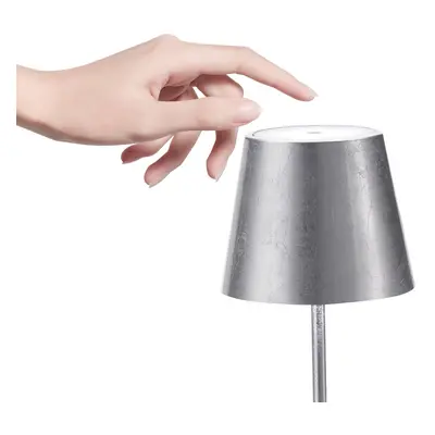 Zafferano Zafferano Poldina mini dobíjecí lampa uvnitř stříbrná