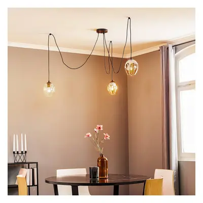 EMIBIG LIGHTING Závěsné Starla decentrální 3x grafit/jantar/čirá