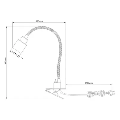 Brilliant Stolní lampa Andres se svorkou, ohebný krk nikl