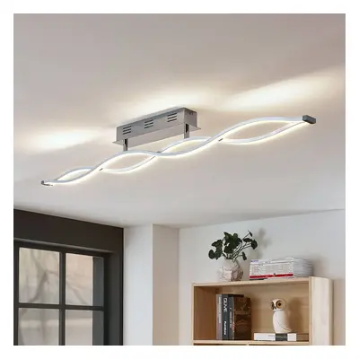 Lucande Stropní svítidlo Lucande LED Roan, 115 cm, chrom, nerezová ocel