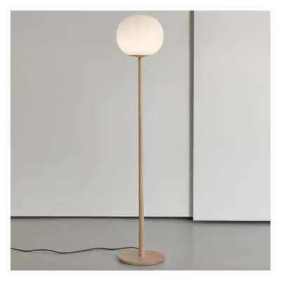 Luceplan Luceplan Lita stojací lampa skleněné stínidlo 42 cm, jasan