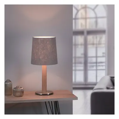 quitani Stolní lampa Quitani Elif, plsť, válec, přírodní dub