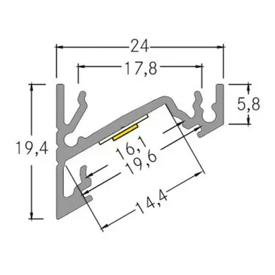 BRUMBERG BRUMBERG Jeden rohový profil LED pro povrchovou montáž, hliník, 1 metr