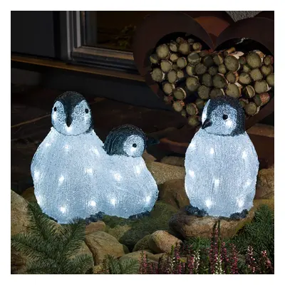 Konstsmide Christmas LED akrylové svítící figurky tučňáků 3 kusy