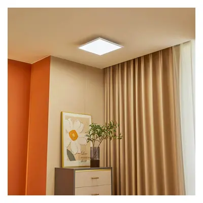 Lindby Lindby LED panel Lamin, bílý, 40 cm, CCT, stmívatelný, dálkové ovládání