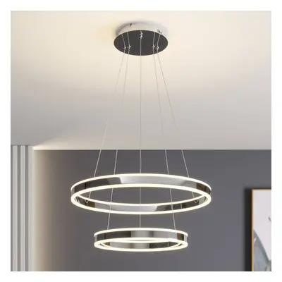 Lucande Lucande LED závěsné svítidlo Lyani, 60 cm, 2 světla, chrom, stmívatelné