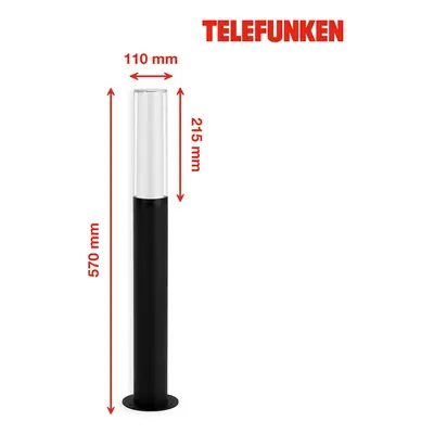 Telefunken Telefunken Bristol LED osvětlení cesty 57cm, černá