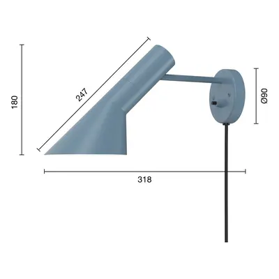 Louis Poulsen Louis Poulsen AJ designová světelná stěna modrošedá