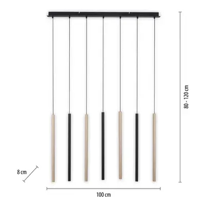 Paul Neuhaus LED závěsné světlo Flute, stmívatelné, 7 zdrojů