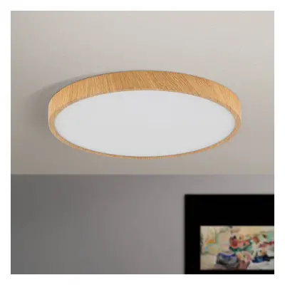 Orion LED stropní svítidlo Bully, vzhled dřeva, Ø 28 cm