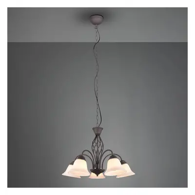 Trio Lighting Závěsné světlo Rustica, rezavá, pět zdrojů