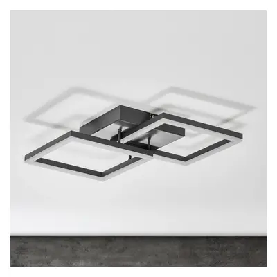 Fabas Luce LED stropní světlo Bard 45x45 cm 2ž., antracit