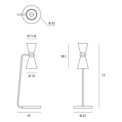 miloox by Sforzin Stolní lampa Graal výška 77 cm