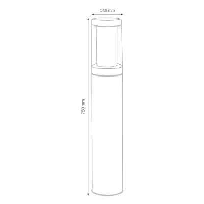 LCD Světlo na cestu z nerezové oceli 1256 odolné vůči mořské vodě 75 cm