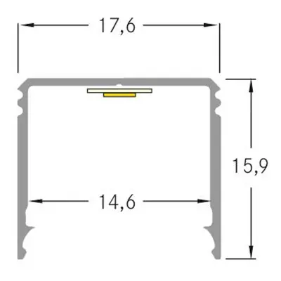 BRUMBERG BRUMBERG Jeden LED profil pro povrchovou montáž, hliníkový, vysoký, 3 metry