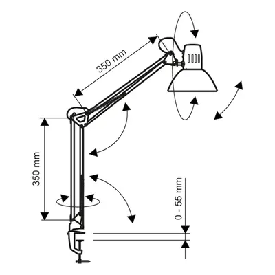 Maul Stolní lampa MAULstudy se svorkou, černá