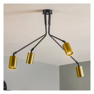 EMIBIG LIGHTING Stropní světlo Verno 4 Black v černé a zlaté barvě