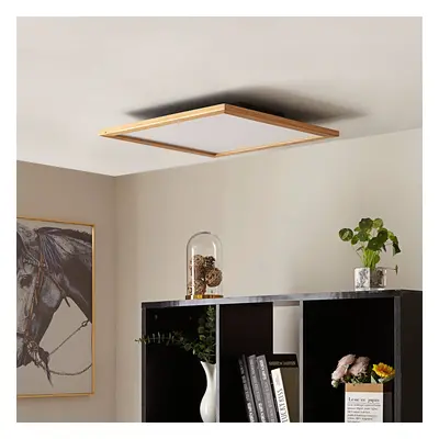 Lucande Lucande Joren LED stropní, hranaté, dřevo 52 cm