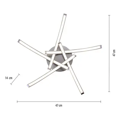 JUST LIGHT. LED stropní svítidlo Valerie 5 plamenů Ø47cm ocelové