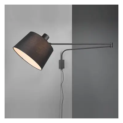 Trio Lighting Nástěnné světlo Baldo kabel + zástrčka, černá