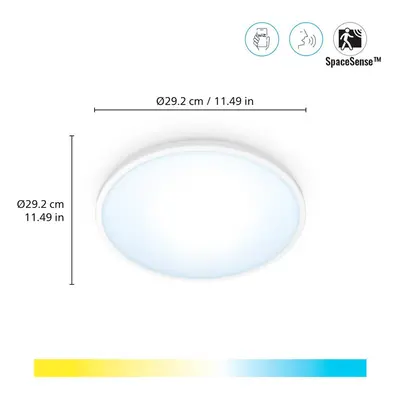 WiZ WiZ SuperSlim LED stropní světlo CCT Ø29cm bílé