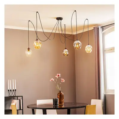 EMIBIG LIGHTING Závěsné Starla decentrální 5x grafit/jantar/čirá