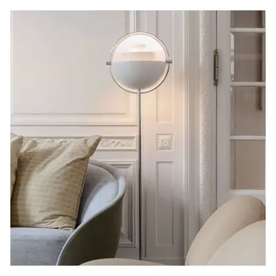 GUBI Stojací lampa GUBI Multi-Lite, výška 148 cm, chrom/bílá