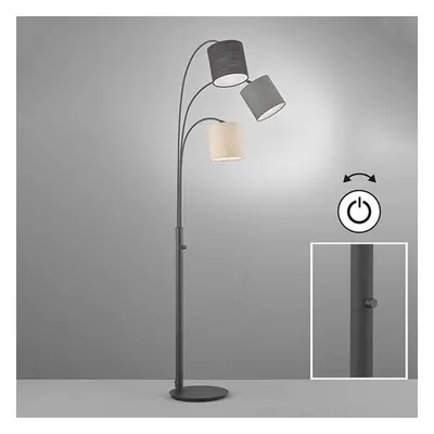 FISCHER & HONSEL Stojací lampa Shade, písková/šedá/černá tři zdroje