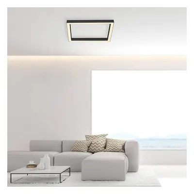 PURE Stropní svítidlo LED PURE Lines, 55x55 cm, antracit, CCT, dálkové ovládání