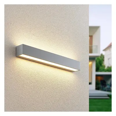 Lucande Venkovní nástěnné svítidlo Lucande LED Lengo, 50 cm, stříbrná, 2 světla,