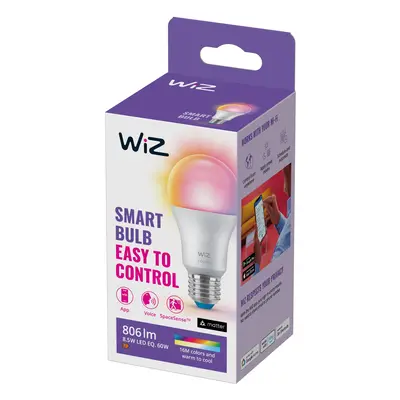 WiZ WiZ A60 LED lampa matná WiFi E27 8,5W RGBW