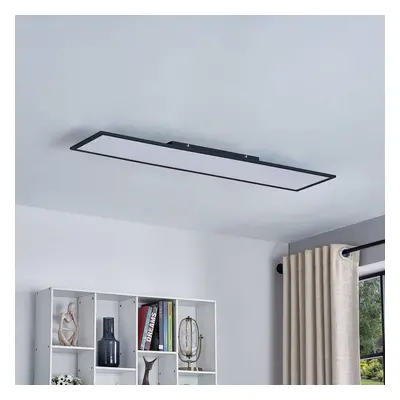 Lindby Lindby LED panel Lamin, černý, 120 cm, CCT, stmívatelný, dálkové ovládání