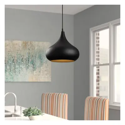 Opviq Saglam 3774 závěsné svítidlo 1-light Ø30cm černá/zlatá