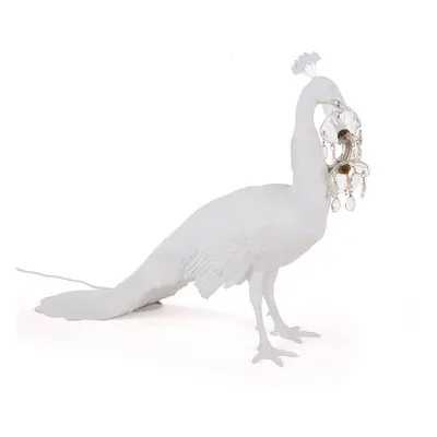 SELETTI LED dekorační světlo Peacock Lamp, bílá, křišťál