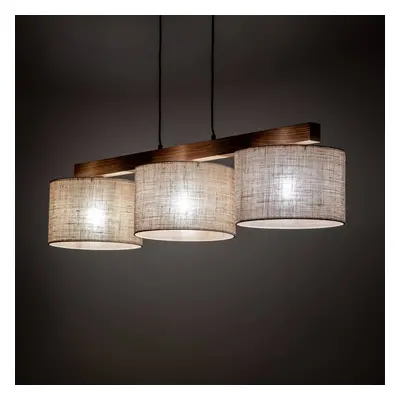 TK Lighting Závěsné světlo Juta, 3 zdroje, trám