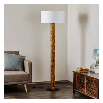 BRITOP Stojací lampa Pino Simple, bílá, noha hnědá