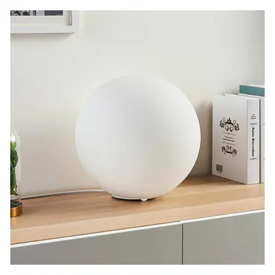 Lindby Stolní lampa Lindby Rhona, bílá, opálové sklo, Ø 25 cm, E27