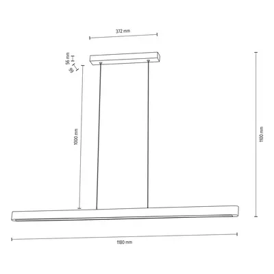 Envostar Envostar Lineo LED závěsné světlo olejovaný dub 118cm