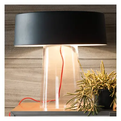 Prandina Prandina Glam stolní lampa 48cm čirá/černá