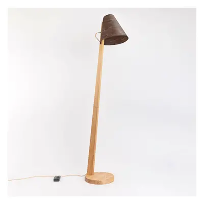 Almut von Wildheim ALMUT 1411 stojací lampa oblá Ø30cm ořech