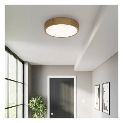 TEMAR LIGHTING Stropní svítidlo Cleo, Ø 48 cm, 4 světla, dubové dřevo, E27