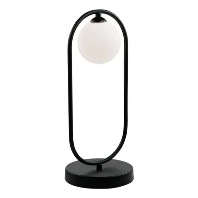 Viokef Stolní lampa Fancy se skleněným stínidlem, černá